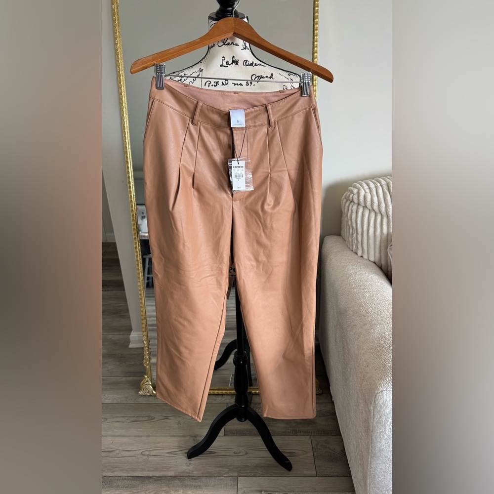 Stylish Tan camel leather Pants